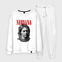 Костюм хлопковый мужской Nirvana kurt donald cobain, цвет: белый