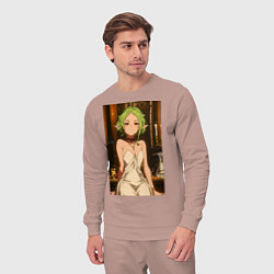 Костюм хлопковый мужской Реинкарнация безработного Сильфиетта вечернее плат, цвет: пыльно-розовый — фото 2