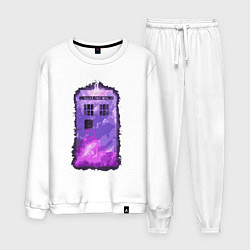 Костюм хлопковый мужской Violet tardis, цвет: белый