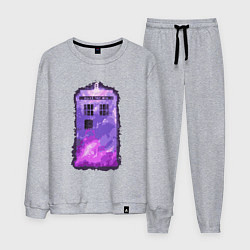 Костюм хлопковый мужской Violet tardis, цвет: меланж