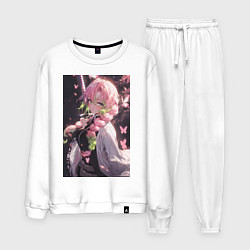 Костюм хлопковый мужской Клинок, рассекающий демонов Мицури Канродзи столп, цвет: белый