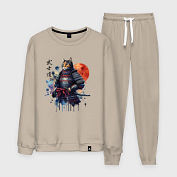 Костюм хлопковый мужской Cat samurai - bushido ai art, цвет: миндальный