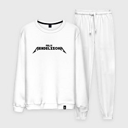 Костюм хлопковый мужской Мендельсон чёрный, цвет: белый