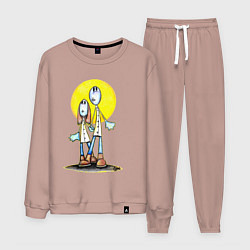 Костюм хлопковый мужской Чудики, цвет: пыльно-розовый