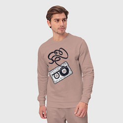 Костюм хлопковый мужской Аудиокассета, цвет: пыльно-розовый — фото 2