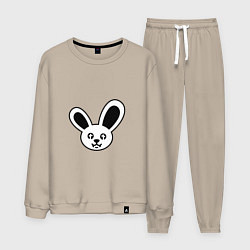 Костюм хлопковый мужской Токсичный заяц, цвет: миндальный