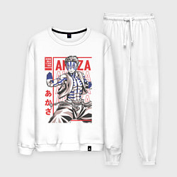 Костюм хлопковый мужской Клинок рассекающий демонов Акадза 3 Высшая Луна, цвет: белый