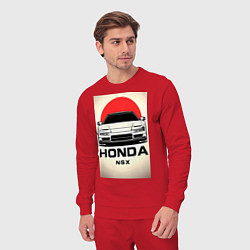 Костюм хлопковый мужской Honda nsx автомобиль, цвет: красный — фото 2