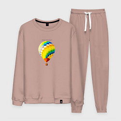 Костюм хлопковый мужской Young Forever - воздушный шар, цвет: пыльно-розовый