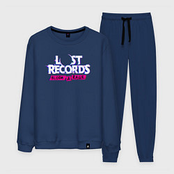 Костюм хлопковый мужской Lost records bloom and rage logo, цвет: тёмно-синий