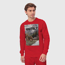 Костюм хлопковый мужской Anatoly - свежесть гор - Анатолий, цвет: красный — фото 2