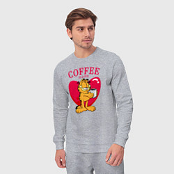 Костюм хлопковый мужской Coffee is love Гарфилд, цвет: меланж — фото 2