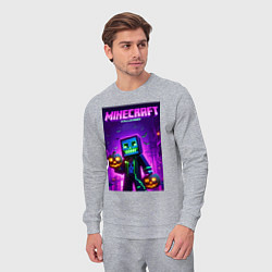 Костюм хлопковый мужской Minecraft - halloween neon glow, цвет: меланж — фото 2