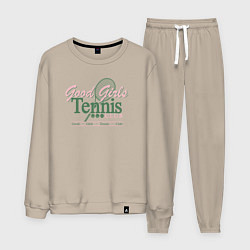 Костюм хлопковый мужской Good girls tennis club, цвет: миндальный