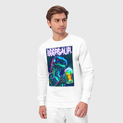 Костюм хлопковый мужской Neon cyber beersaur - neon glow fantasy, цвет: белый — фото 2