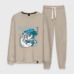 Костюм хлопковый мужской Моя геройская академия One for all Деку, цвет: миндальный