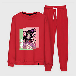 Костюм хлопковый мужской Клинок рассекающий демонов Незуко Демон, цвет: красный