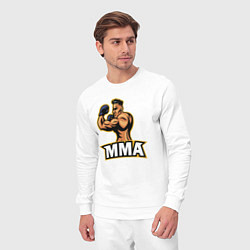 Костюм хлопковый мужской Fighter MMA, цвет: белый — фото 2