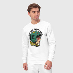 Костюм хлопковый мужской Безопасность - медленная езда, цвет: белый — фото 2