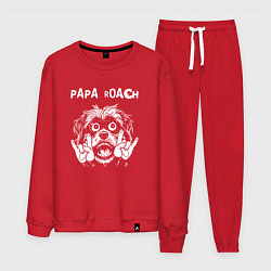 Костюм хлопковый мужской Papa Roach rock dog, цвет: красный