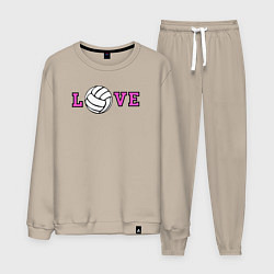 Костюм хлопковый мужской Love volley, цвет: миндальный