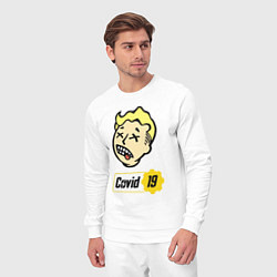 Костюм хлопковый мужской Vault boy - covid 19, цвет: белый — фото 2