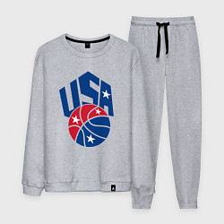 Костюм хлопковый мужской Баскетбол - США, цвет: меланж