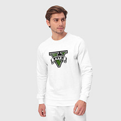 Костюм хлопковый мужской Grand Theft Auto V logo, цвет: белый — фото 2