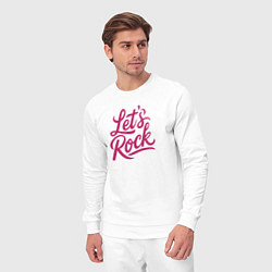 Костюм хлопковый мужской Lets rock Зажигаем, цвет: белый — фото 2