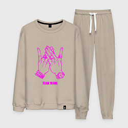 Костюм хлопковый мужской Got7 team wang, цвет: миндальный