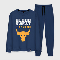 Костюм хлопковый мужской Blood sweet respect logo, цвет: тёмно-синий