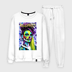 Костюм хлопковый мужской Halloween zombie - magazin cover, цвет: белый