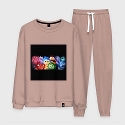 Костюм хлопковый мужской Все эмоции мультфильм головоломка, цвет: пыльно-розовый