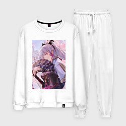 Костюм хлопковый мужской Геншин Камисато Аяка, цвет: белый