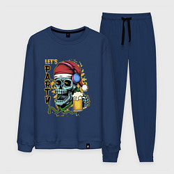 Костюм хлопковый мужской Skull Santa, цвет: тёмно-синий