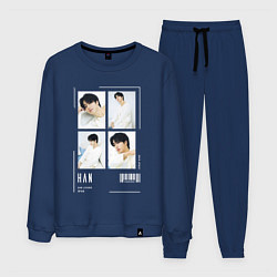 Костюм хлопковый мужской Han stray kids cute, цвет: тёмно-синий