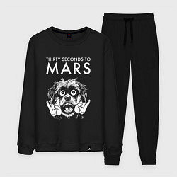 Костюм хлопковый мужской Thirty Seconds to Mars rock dog, цвет: черный