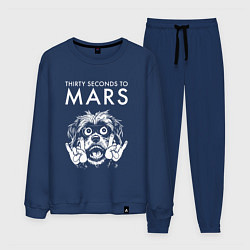 Костюм хлопковый мужской Thirty Seconds to Mars rock dog, цвет: тёмно-синий