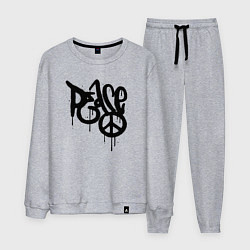 Костюм хлопковый мужской Graffiti peace, цвет: меланж