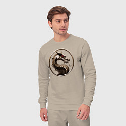 Костюм хлопковый мужской Mortal kombat movie logo, цвет: миндальный — фото 2