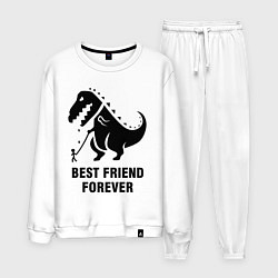 Костюм хлопковый мужской Godzilla best friend, цвет: белый