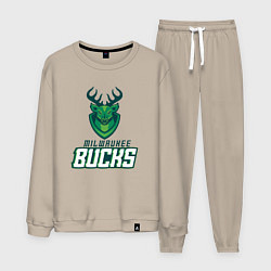 Костюм хлопковый мужской Milwaukee Bucks NBA, цвет: миндальный