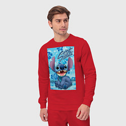 Костюм хлопковый мужской Инопланетянин Стич, цвет: красный — фото 2