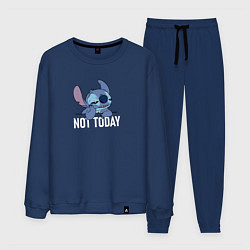 Костюм хлопковый мужской Not today Stitch, цвет: тёмно-синий