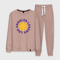 Костюм хлопковый мужской LA Lakers team, цвет: пыльно-розовый