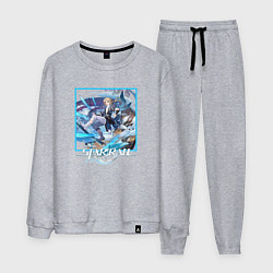 Костюм хлопковый мужской Яньцин, цвет: меланж