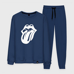 Костюм хлопковый мужской Rolling Stones - white logo, цвет: тёмно-синий