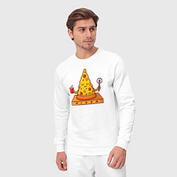 Костюм хлопковый мужской Pizza yoga, цвет: белый — фото 2