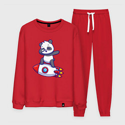 Костюм хлопковый мужской Rocket panda, цвет: красный