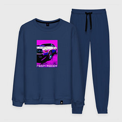 Костюм хлопковый мужской Neon racer, цвет: тёмно-синий